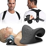 iBYWM Neck Stretcher & Posture Corrector for Women and Men, Cervical Traction for Spine Alignment, Adjustable Upper Back Brace & Elastic Support for Shoulder Back Pain Relief (Black)