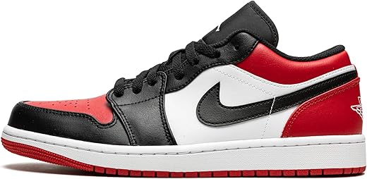 Nike Jordan Mens Air Jordan 1 Low 553558 612 Bred Toe - Size 10.5, Gym Red/White-black