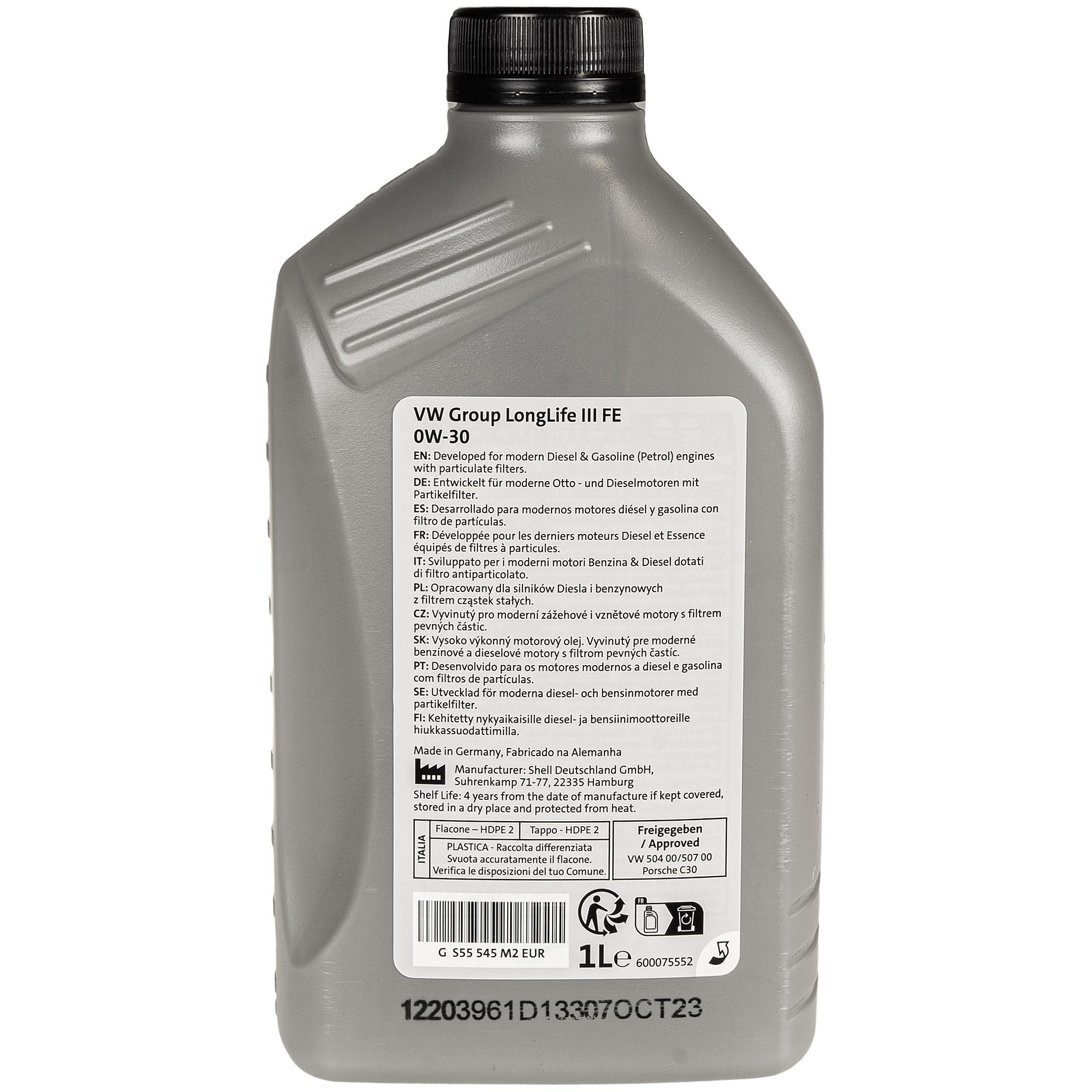Pacchetto di ispezione pacchetto di manutenzione filtro con 6 l 0W-30 olio motore LongLife 3 FE, filtro olio vite di scarico olio