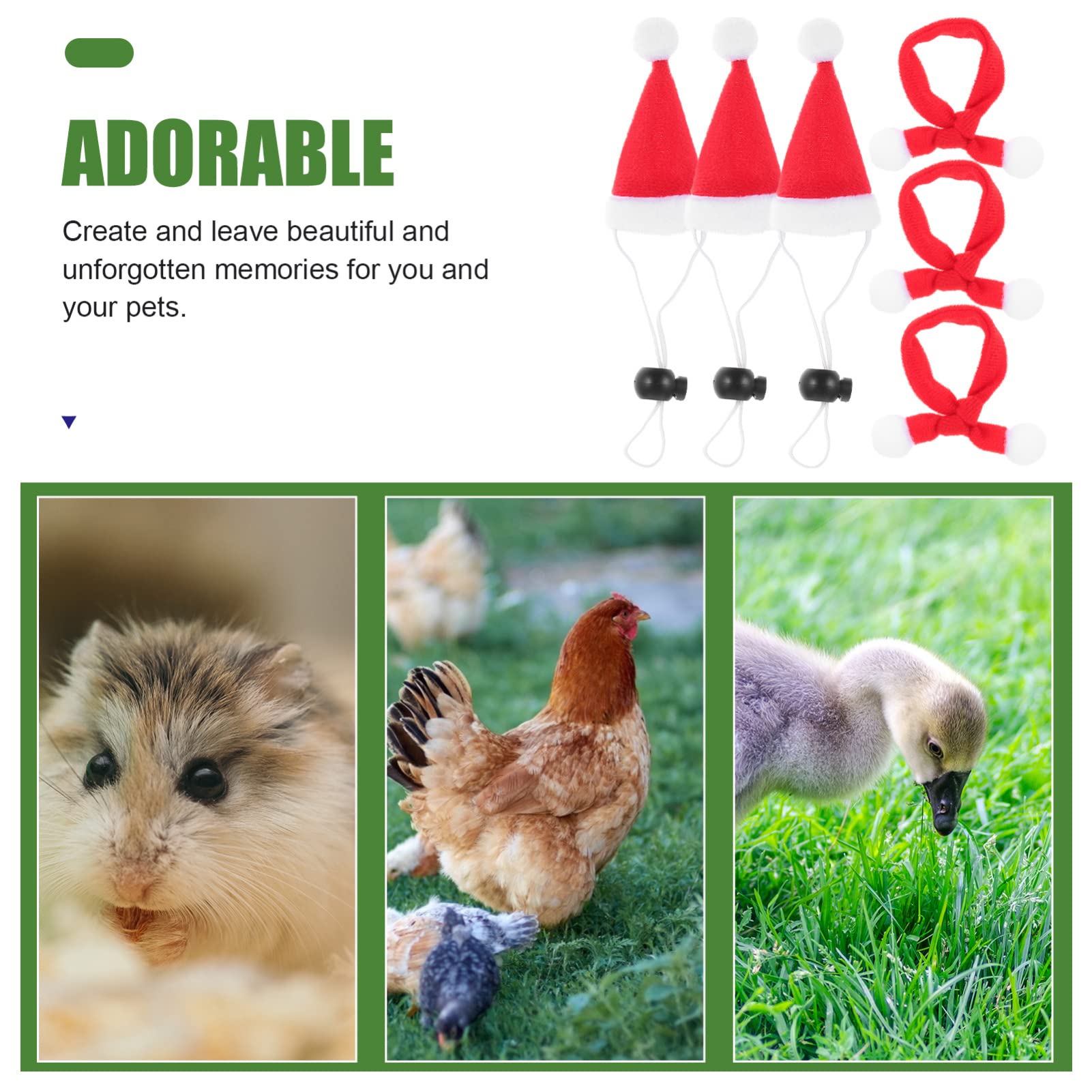 Set 12 Pezzi Cappellini E Sciarpe Di Natale Per Animali Piccoli - Per Galline, Criceti, Pappagalli, Decorazioni Festive