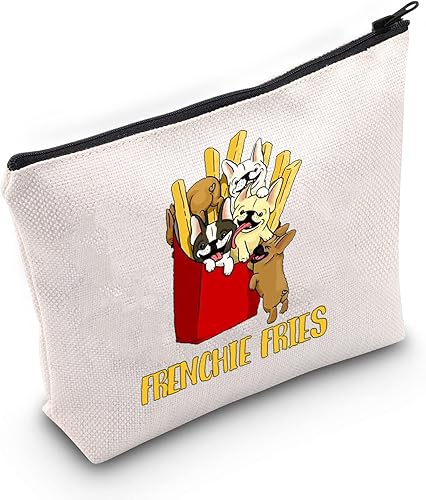 G2TUP Bolsa de cosméticos de bulldog francés para amantes de los perros, bolsa de cosméticos de bulldog francés, bolsa de maquillaje, bolsa de viaje
