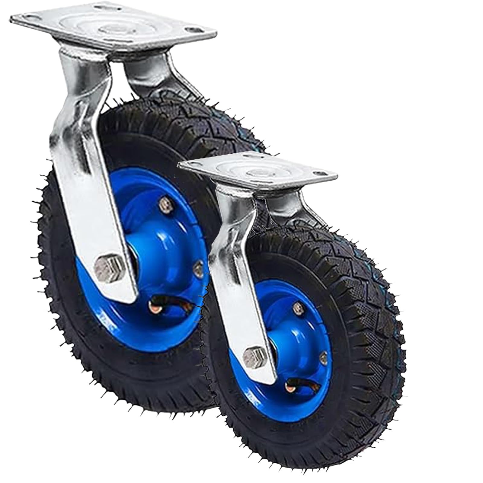 GBRJUYF Heavy-Duty Swivel Casters with Brakes 2-Pack 150mm 200mm 250mm Pneumatic Wheels for Industrial Transport Furniture Wheels Mobile Load Solutions