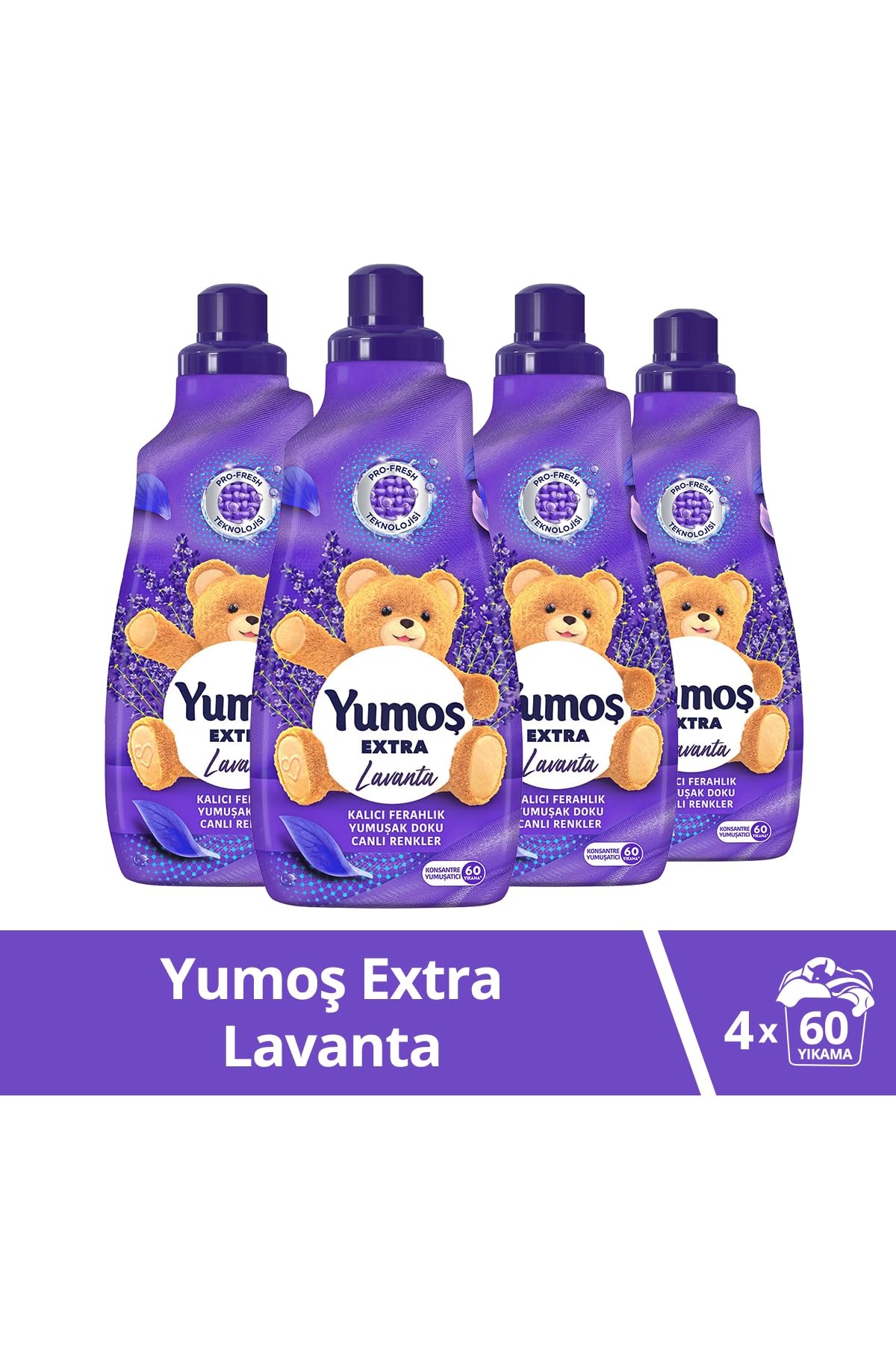 Yumoş Extra Konsantre Çamaşır Yumuşatıcısı Lavanta 1440 Ml 60 Yıkama 4 Adet