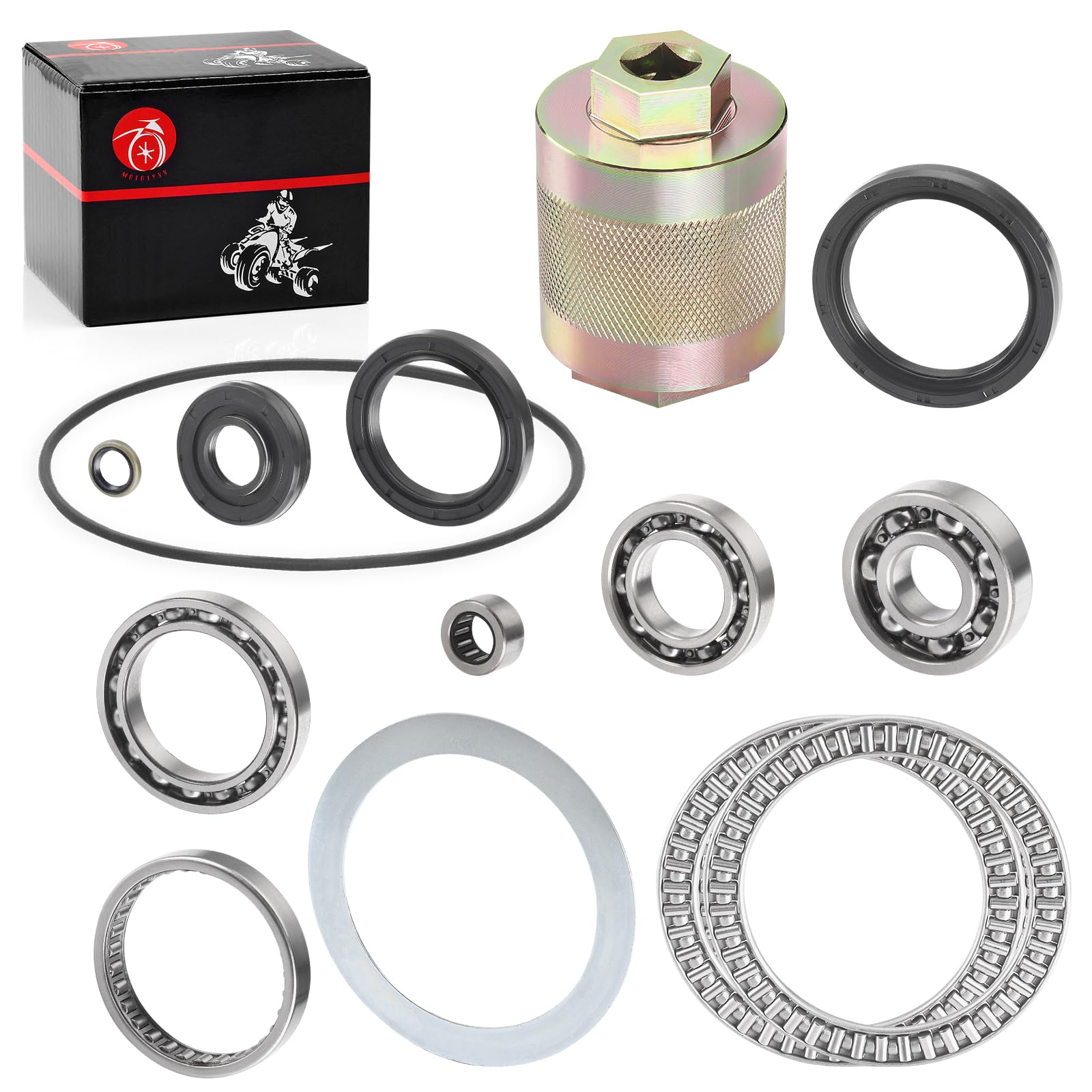 Front Differential Bearing Seal kit & Tool for Kawasaki Brute Force 650 750 4x4/4x4i Prairie 360 650 700 KVF360 KVF650 KVF750