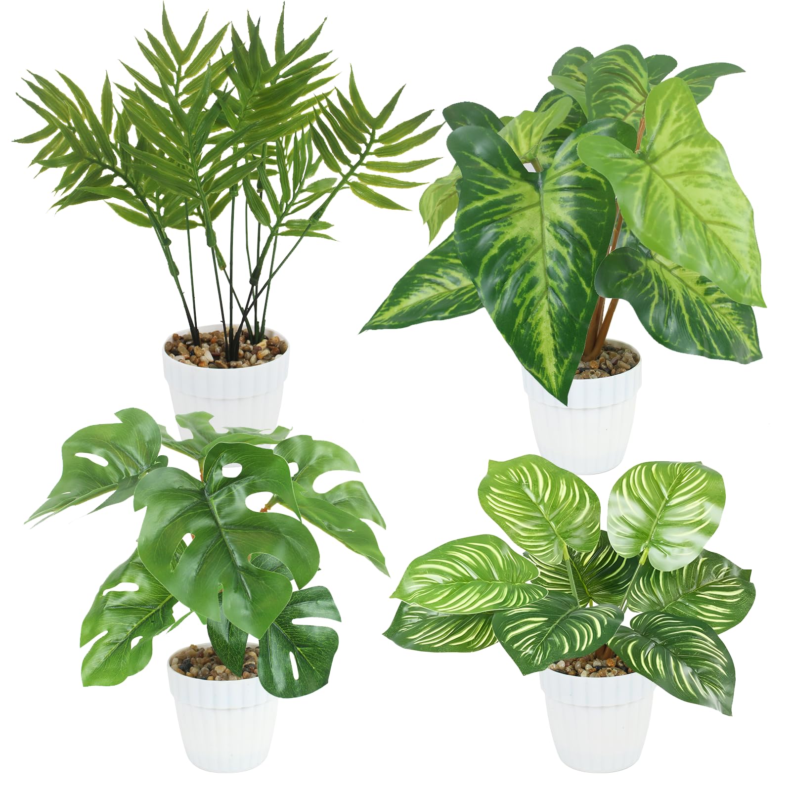 Aurinovellia 6 Pièces Plantes Artificielles Interieur, Fausse Plante Interieur, Plantes D'IntéRieur, Pour Cuisine Salle De Bain Bureau Chambre DéCoration, Facile D'Entretien
