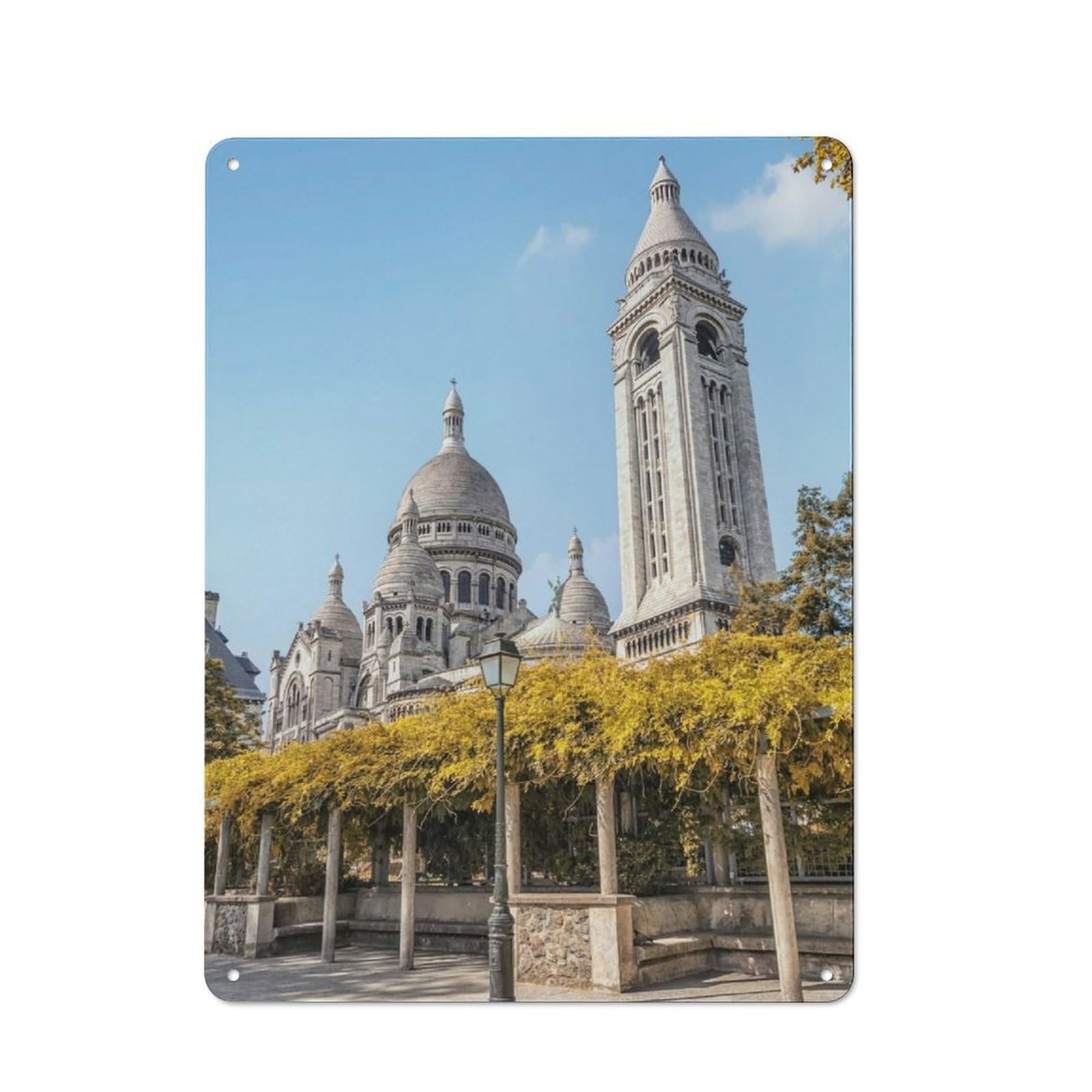 Junmoney Montmartre At Fall Printed Metal Sign 40X30cm For Kitchen Or Home Bar, Housewarming Present For People Styling Kitchen And Home Bar