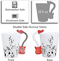 Vista 2 de Taza de guitarra, taza de café de guitarra, regalo para guitarristas músicos, taza de guitarra de 13.5 onzas, regalos para amantes de la música