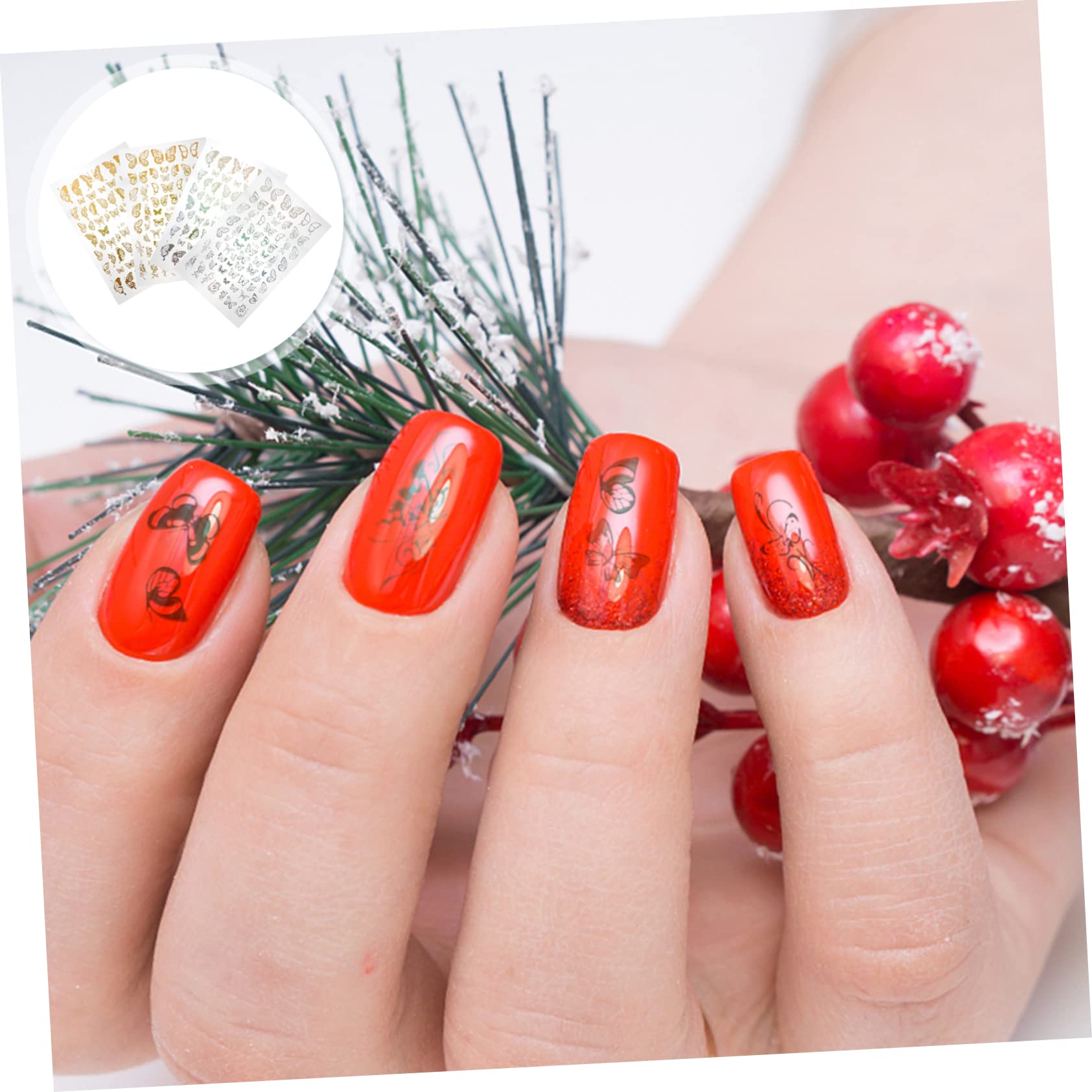 Healeved 36hojas Pegatinas De Arte Para Uñas De Autoadhesivas Dorado y Plateado Decoración Para Manicura Para Uñas Naturales y Acrílicas