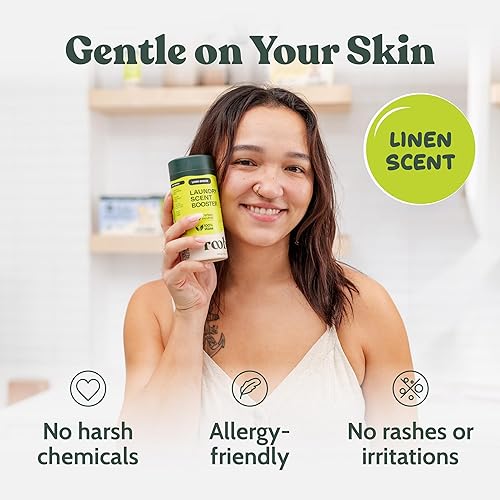 Miniatura 7 de Roobi Cuentas sostenibles para el aroma de la ropa. Perlas de lavandería con fragancia Linen Breeze. Hasta 20 ciclos de lavado. Neutrales en