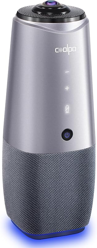 COOLPO Camera 360, Smart Video Conference Room Camera and Microphone, Pana | AI Driven Speaker Tracking, Noise Cancellation, Works with Zoom, Google Meet, Meeting, Plug Play Setup