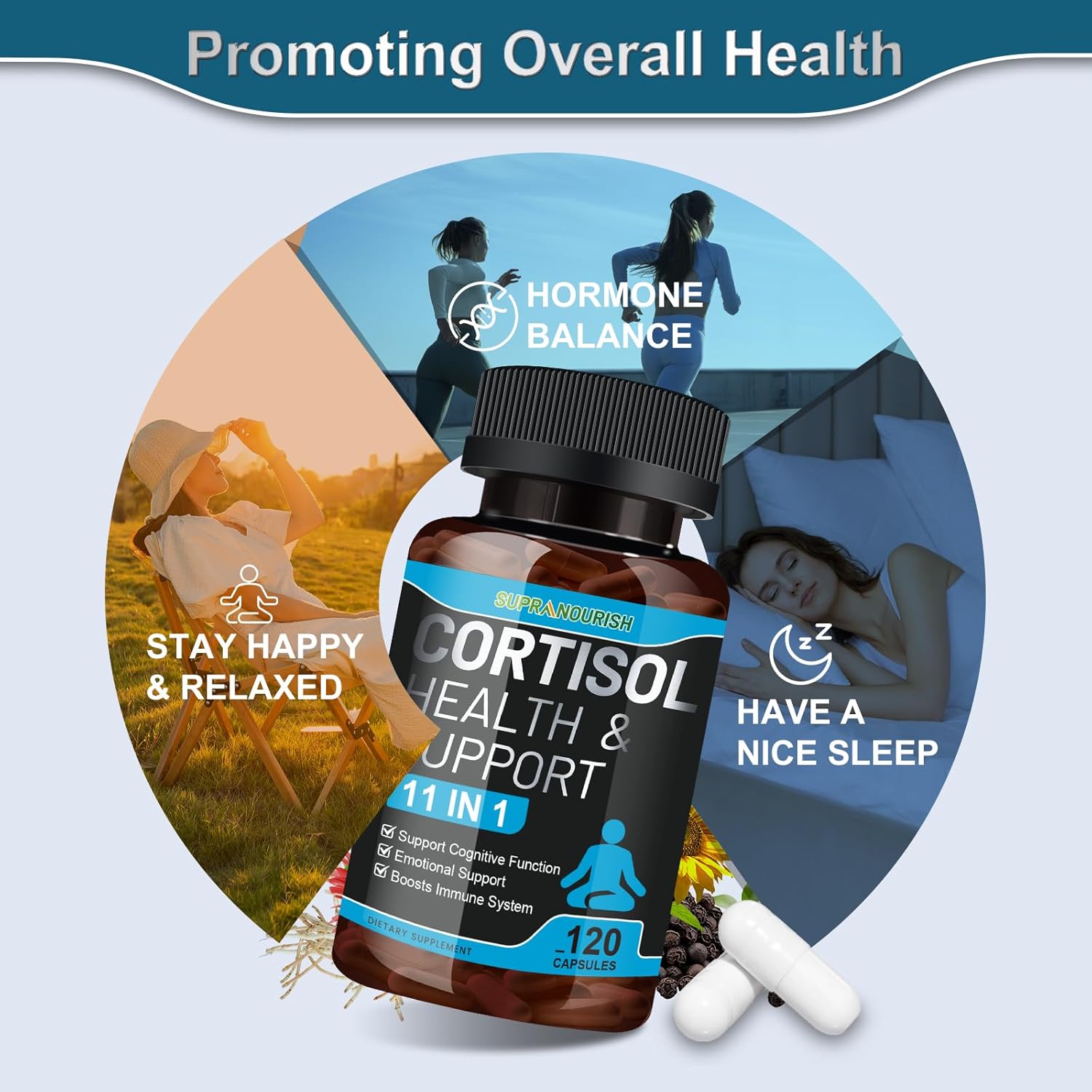 Cortisol Supplements for Women and Men, 11-in-1 Cortisol Manager,Cortisol Reducer with Ashwagandha, Rhodiola, L-Theanine, Cortisol Balance, 120 Capsules (60-Day Supply) - Image 7