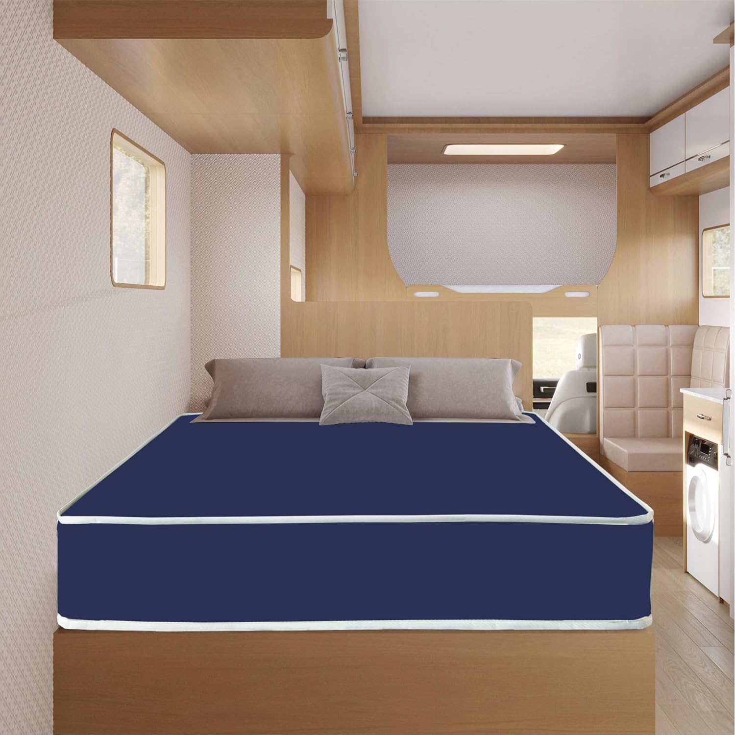 Greaton, 10-Inch Medium Firm Water-Resistance Foam Vinyl Mattress, Easy to Clean, Comfortable & Noise Free, 75" x 34", Blue