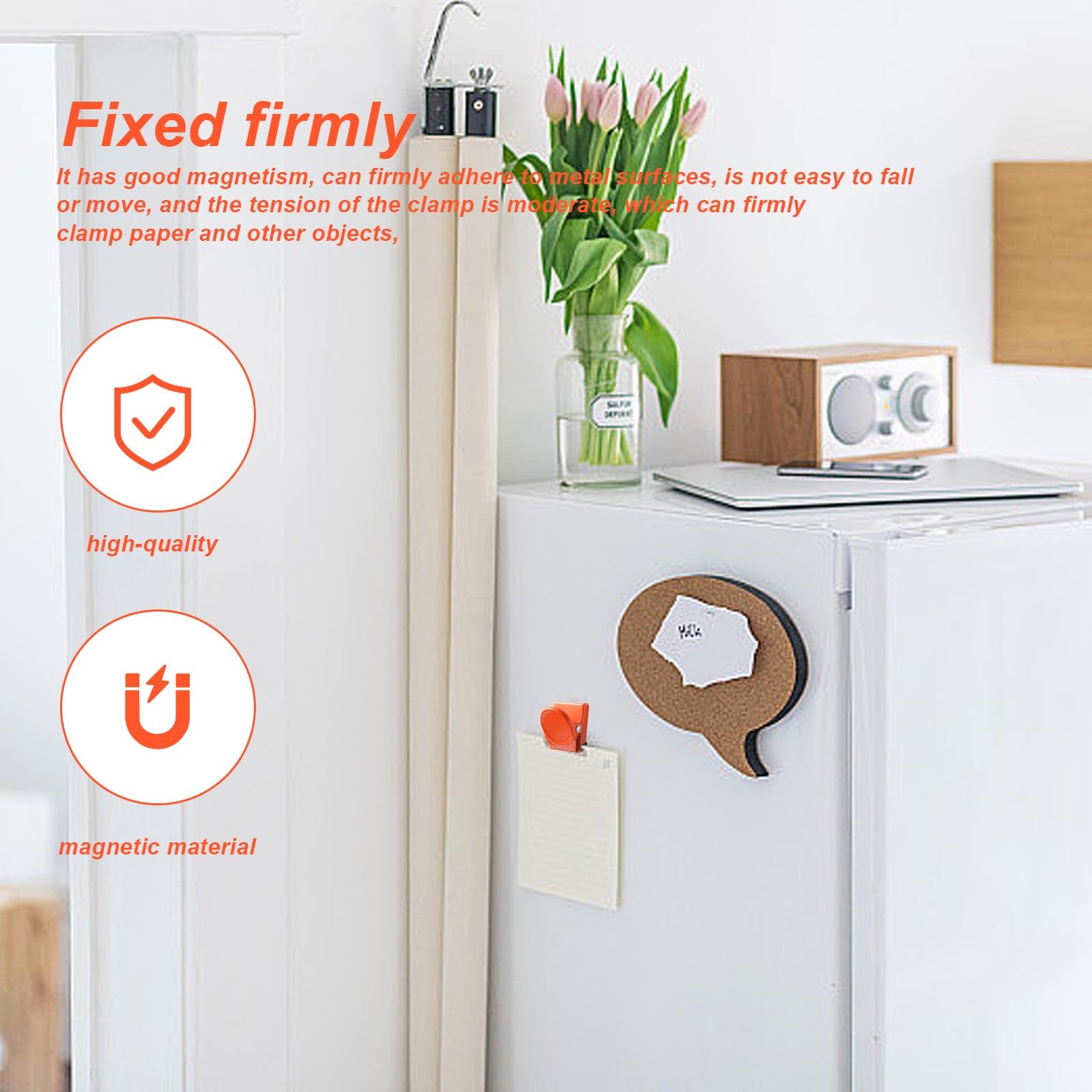 MATANA 12 Pinces Aimant Frigo, Clips Bulldog Magnétiques, Aimants