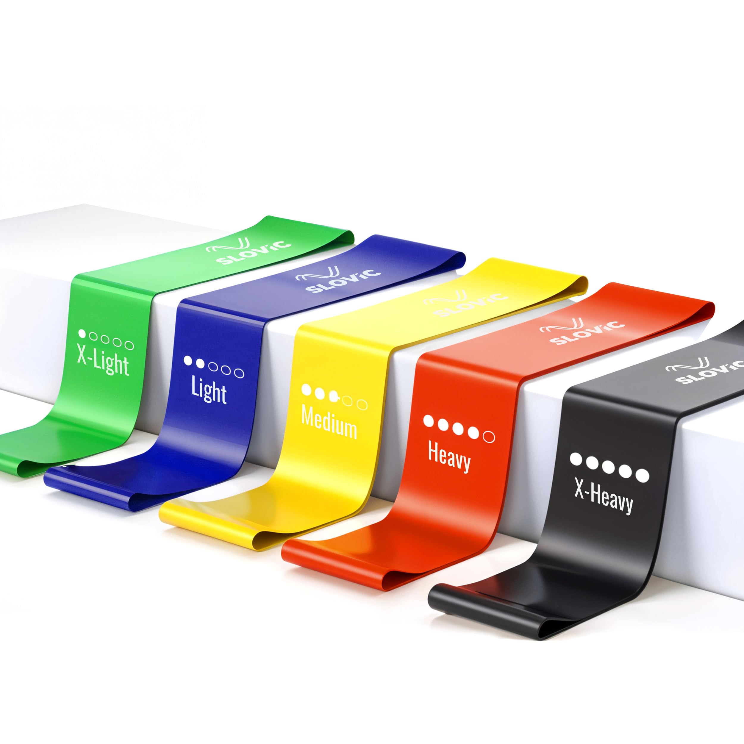 SLOVIC Resistance Bands Mini Loop |Hip Band for Women & Men for Hip, Glutes, Legs and Squats Exercises | Thera Band| Gym Equipment for Home Workout | Resistance Band Set of 5 Natural Rubber