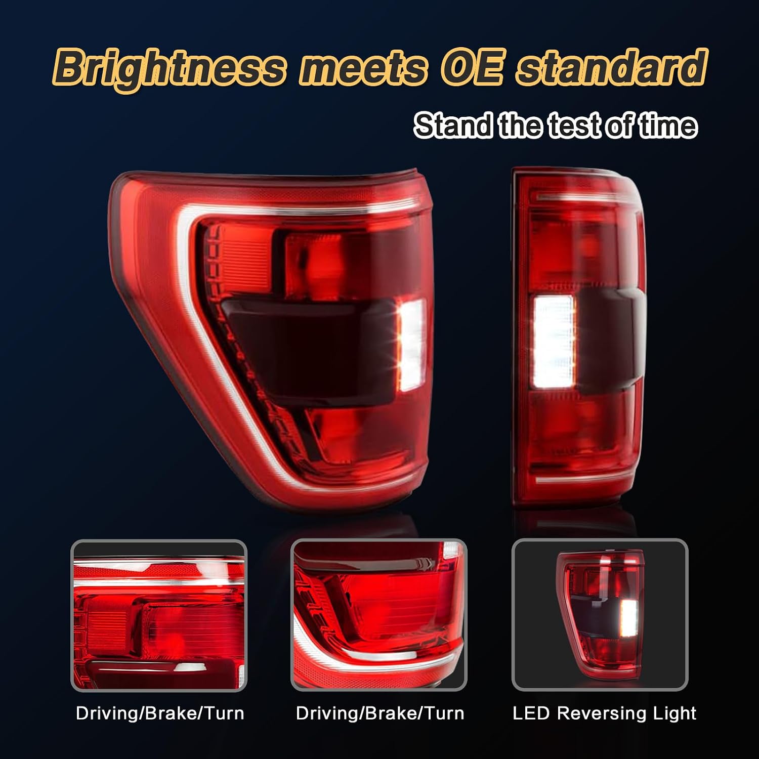 Tail Lights Compatible With 2021 2022 2023 Ford F150 XLT TREMOR Halogen W/Blind Spot, Left Driver Sidee Brake Rear Taillight Assembly,Replace ML3Z13405C
