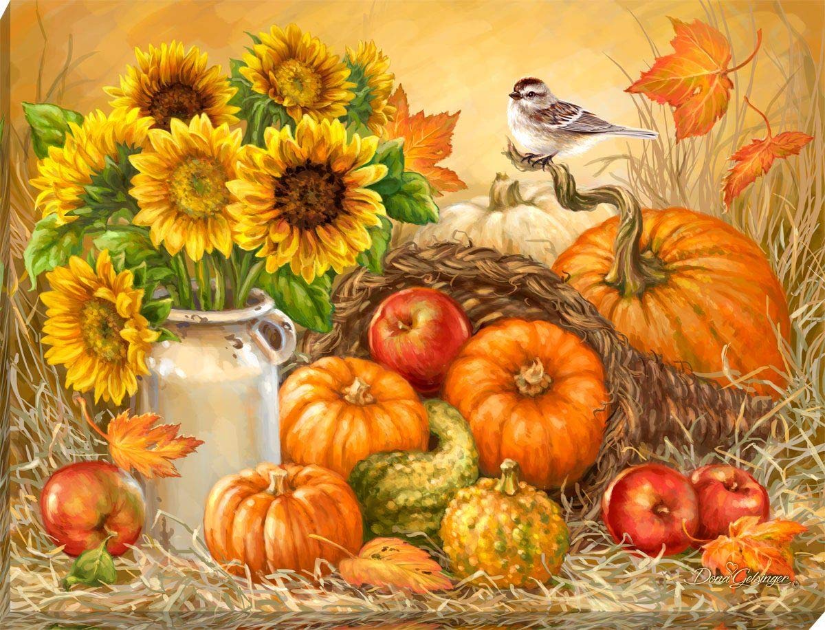 Meecaa Kit Diamanti 5D Fai Da Te – Halloween Con Zucca E Girasole, 30x40 Cm, Per Adulti E Bambini