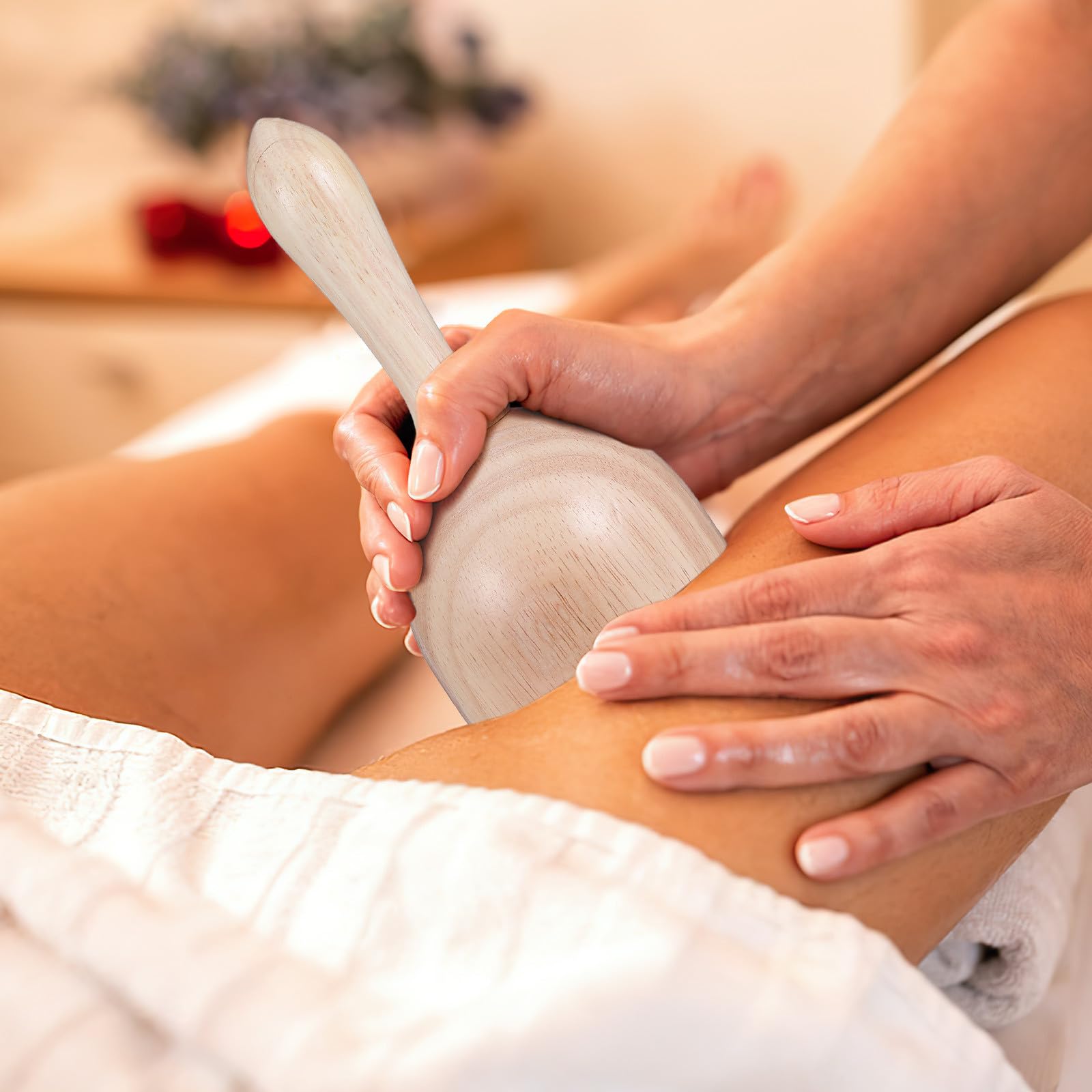 6 Pezzi Strumenti per Massaggio in Legno Rullo e Bastone per Massaggi Terapeutici, Effetto Lenitivo della Circolazione per Lavoro D'ufficio Prolungato