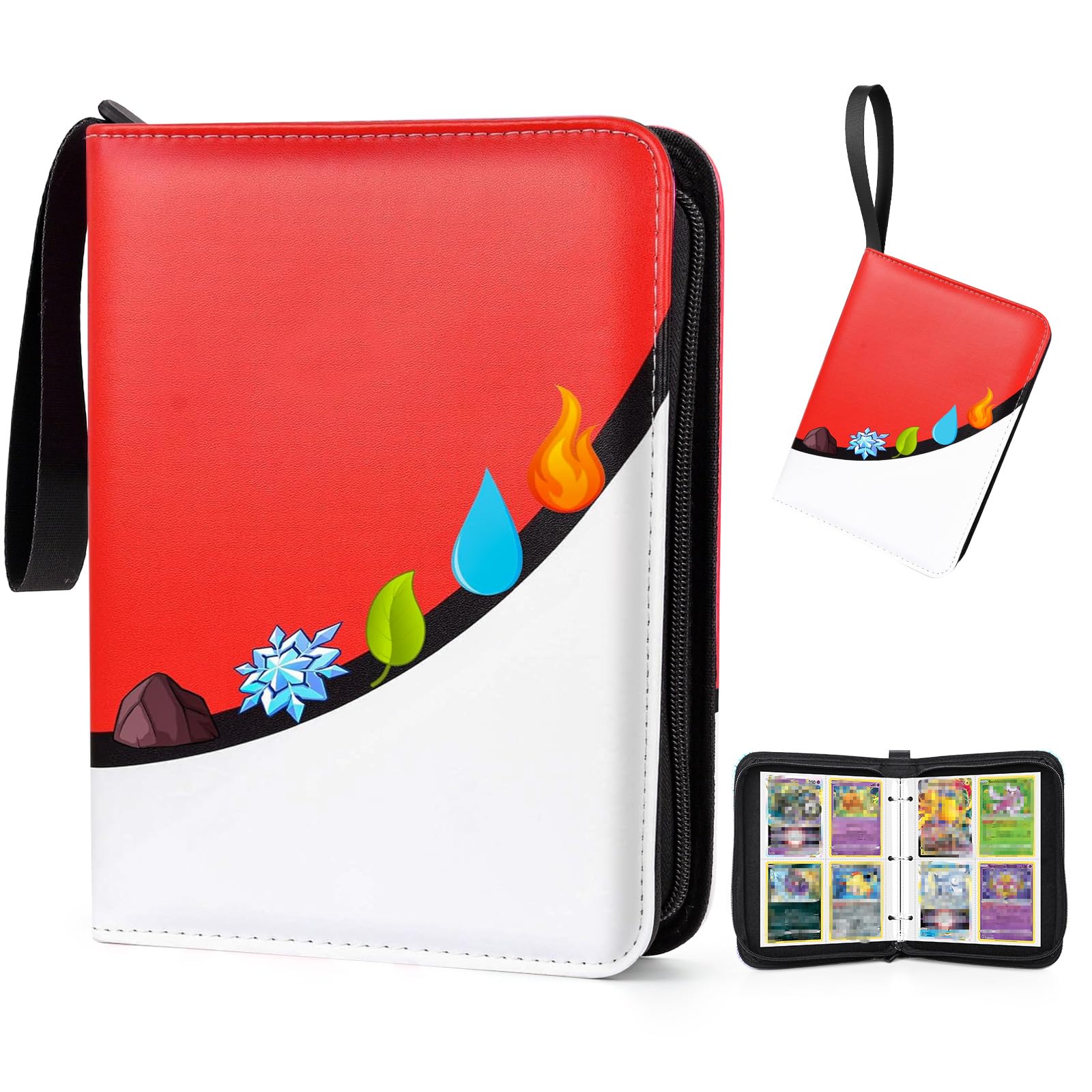 SIMDAO Sammelalbum mit 4 Fächern, 400 Fächern, Sammlung von Sammelkartenspielen, Sammelkartenhalter mit 50 Hüllen, Sammelkartenordner für Kinder und Mädchen