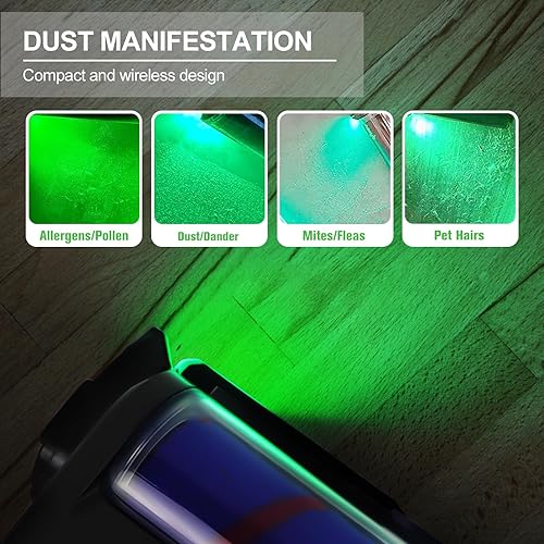 Miniatura 3 de QPDZ Luz de detección de polvo para aspiradora, accesorio de luz verde adecuado para Dyson Shark Bissell, pantalla de micro polvo para mascotas,