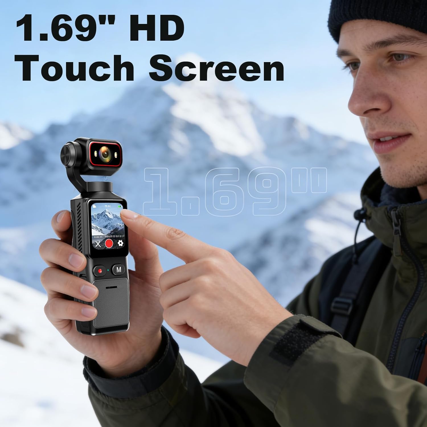 4K Handheld Vlogging Camera, WiFi Pocket Action Camera, Anti-Shake Body Cam for Traval, YouTube Camcorder Video Cam with 64GB SD Card, 180° Rotatable Lens - Image 5