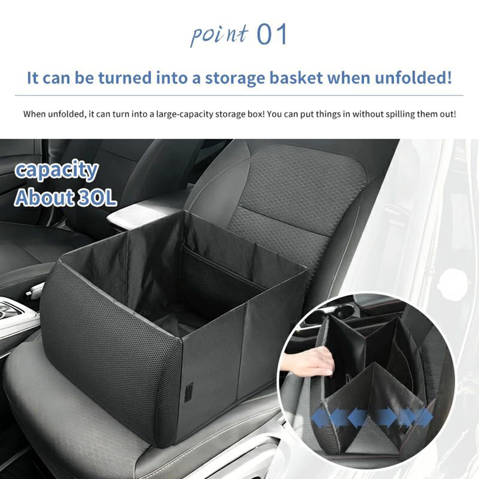 Organizer Bagagliaio Auto Contenitore Pieghevole 2 in 1 con Supporto