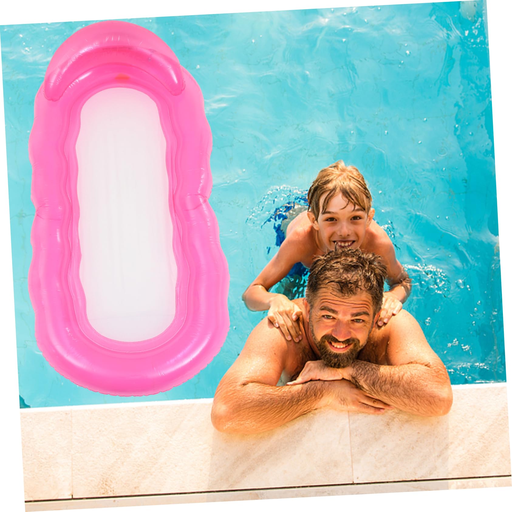 Milisten Chaise Flottante Gonflable gonflables de Piscine pour Enfants flotteurs pour la Piscine Chaise Longue Gonflable hamac Flottant Chaise Longue Flottante sur l'eau PVC Rose