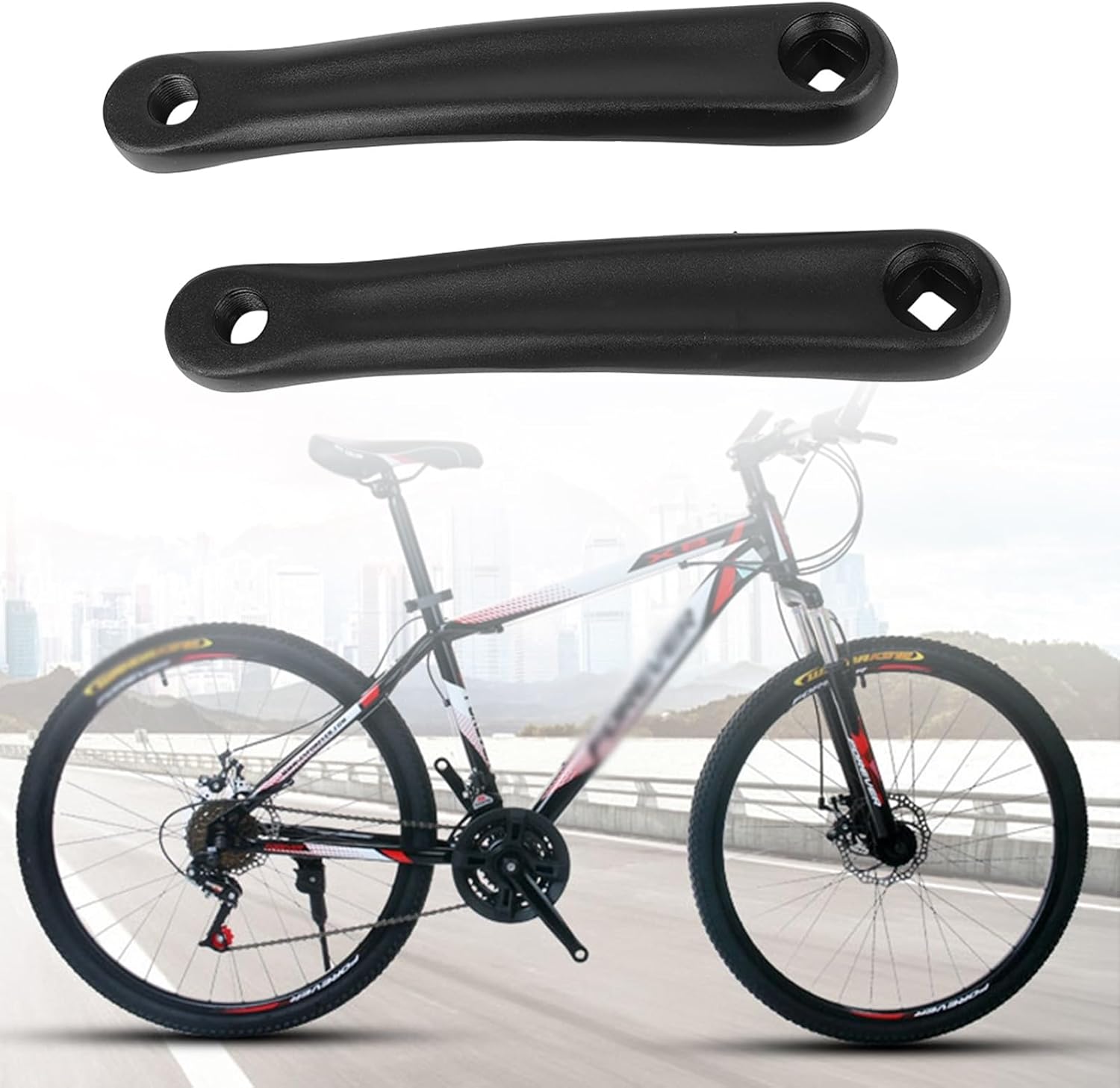 1 Pair Bike Crank Arm, 170mm Horizontal Square Bicycle