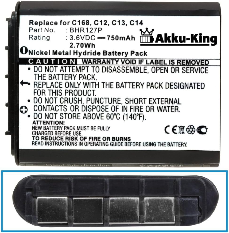 Ni-MH Battery for Philips Savvy DB, Vogue db, 138, C168, C12, C13, C14, TCD128, TCD188 Replaces BHR 127/P, TCD 128, 188 BHR127P