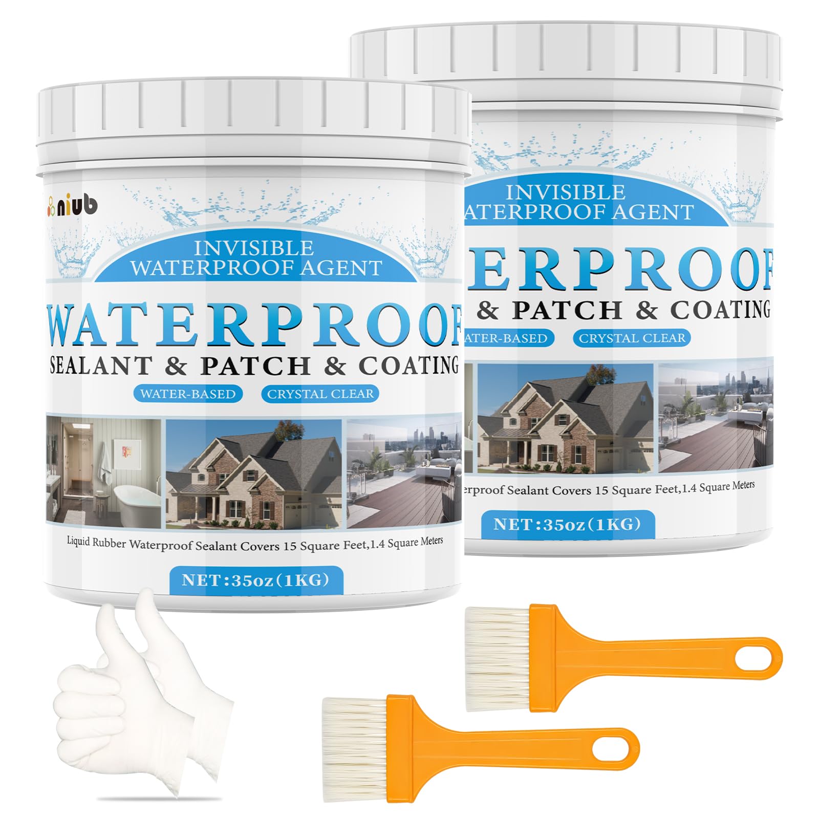 sigillante impermeabile trasparente, impermeabilizzante terrazzi, guaina liquida trasparente, sigillante perdite acqua, sigillante isolante impermeabile, impermeabilizzante trasparente 2KG