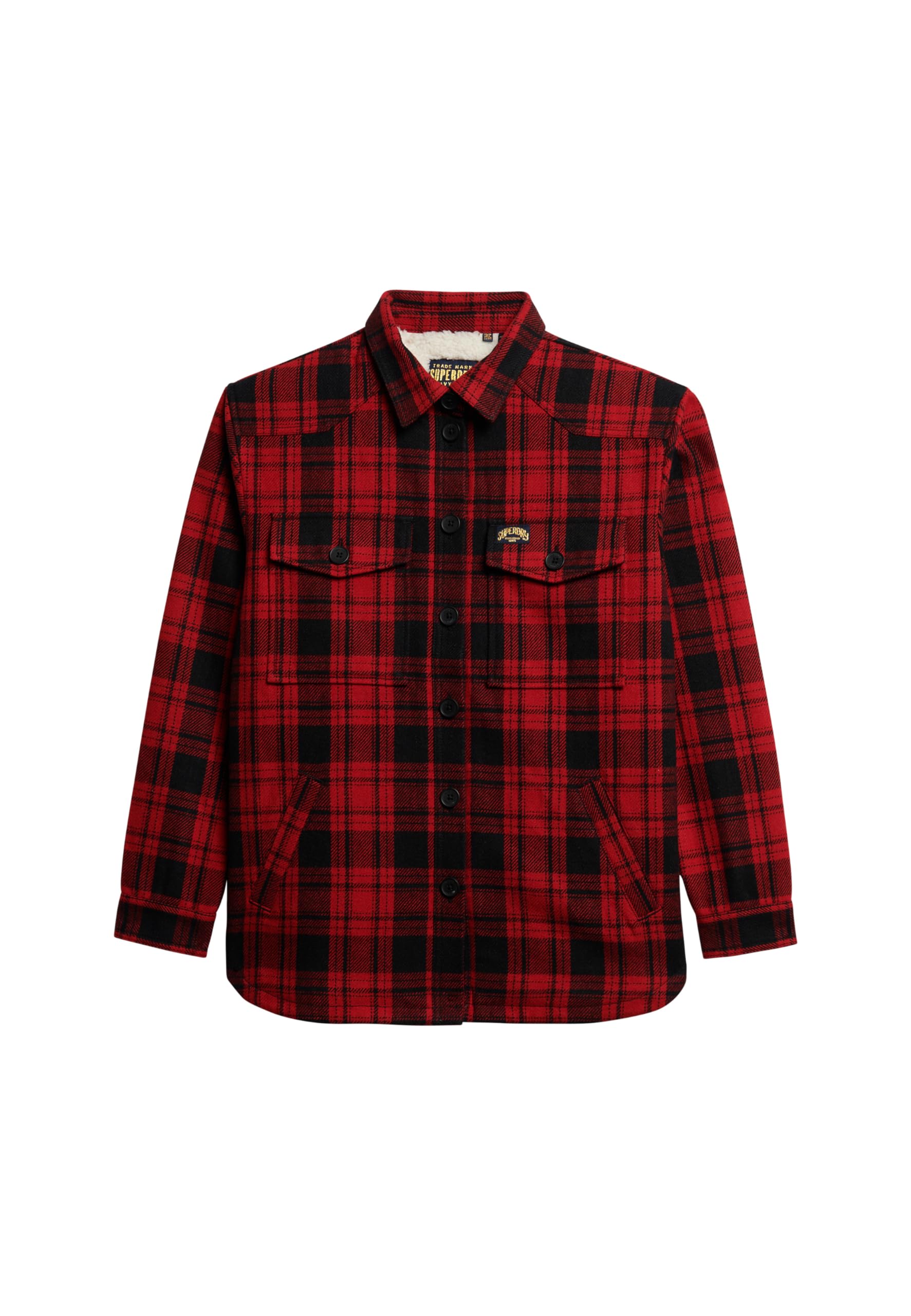Superdry Women's Rouge Checked Shearling Overshirt For