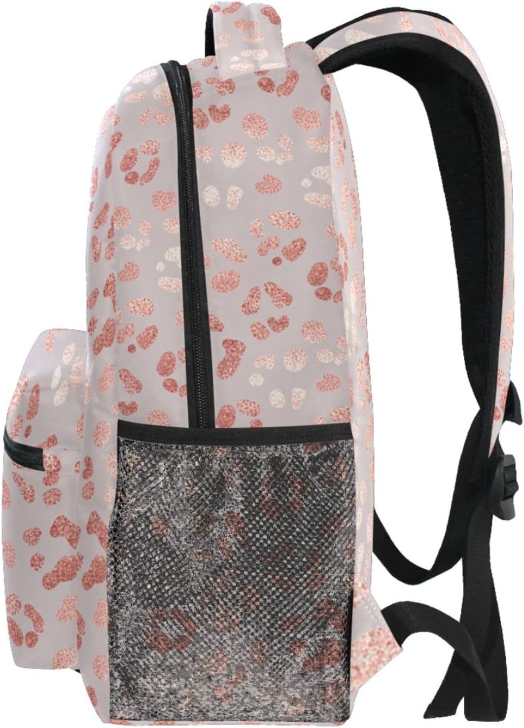 MNSRUU Student Travel School Backpack Elegant Rose Gold Leopard College Laptop Backpacks Business iPad Tablet Computer Bookbags for Adult Teen One Size