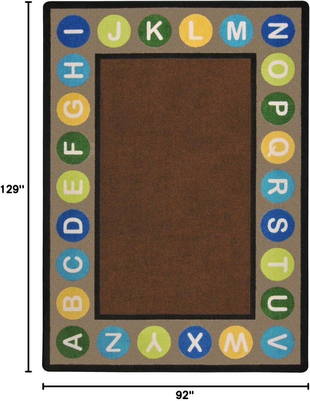 Joy Carpets Alphabet Spots Rug, Earthtone, 7'8" x 10'9"