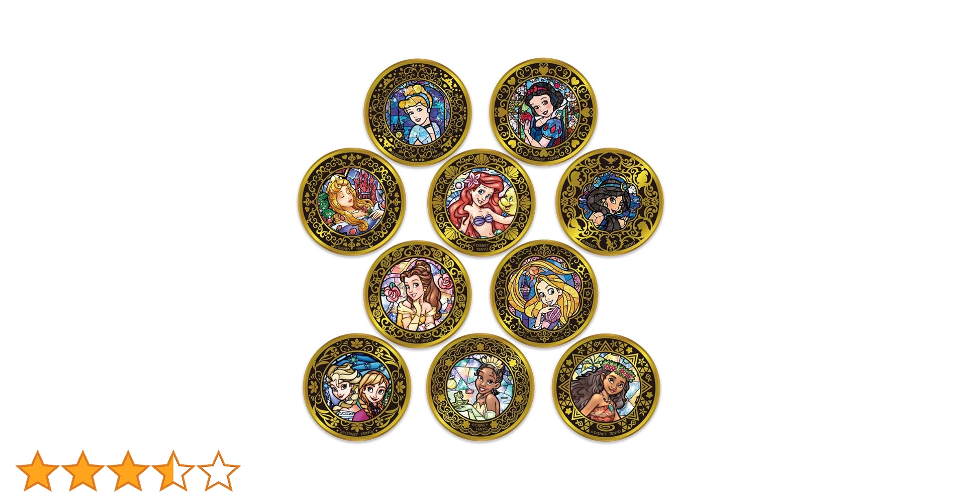 ディズニープリンセス 金バッジ コンプリートver.(10個セット