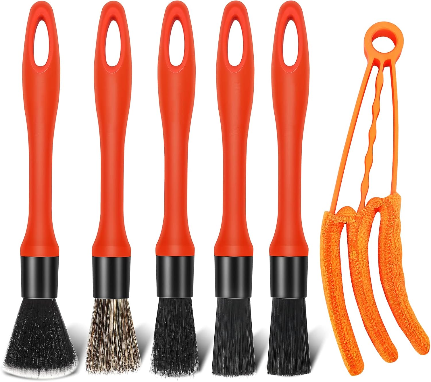 Wontolf 6pcs Auto Car Detailing Brush Set Car Interior