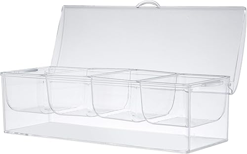 Miniatura 4 de Tablecraft 10008 Dispensador de condimentos, cuatro insertos de 1.5 pintas, transparente