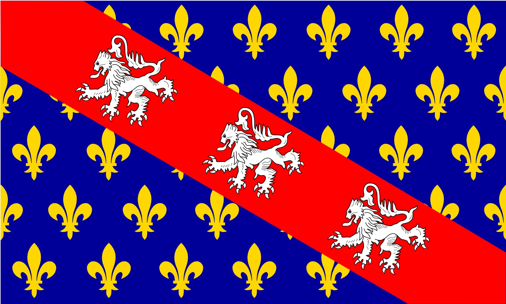 Drapeau Large Région Rhône-Alpes en France | drapeau