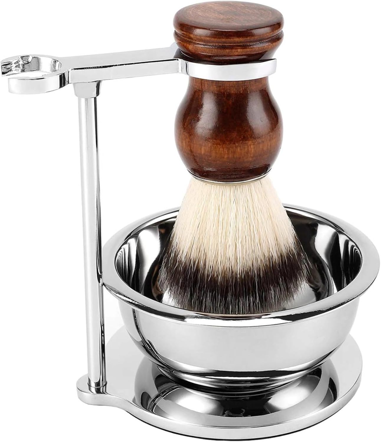 Men’S Shaving Brush with Stand and Bowl, Professional Wet Shave Kit, Grooming Tools for Barber Shop Experience