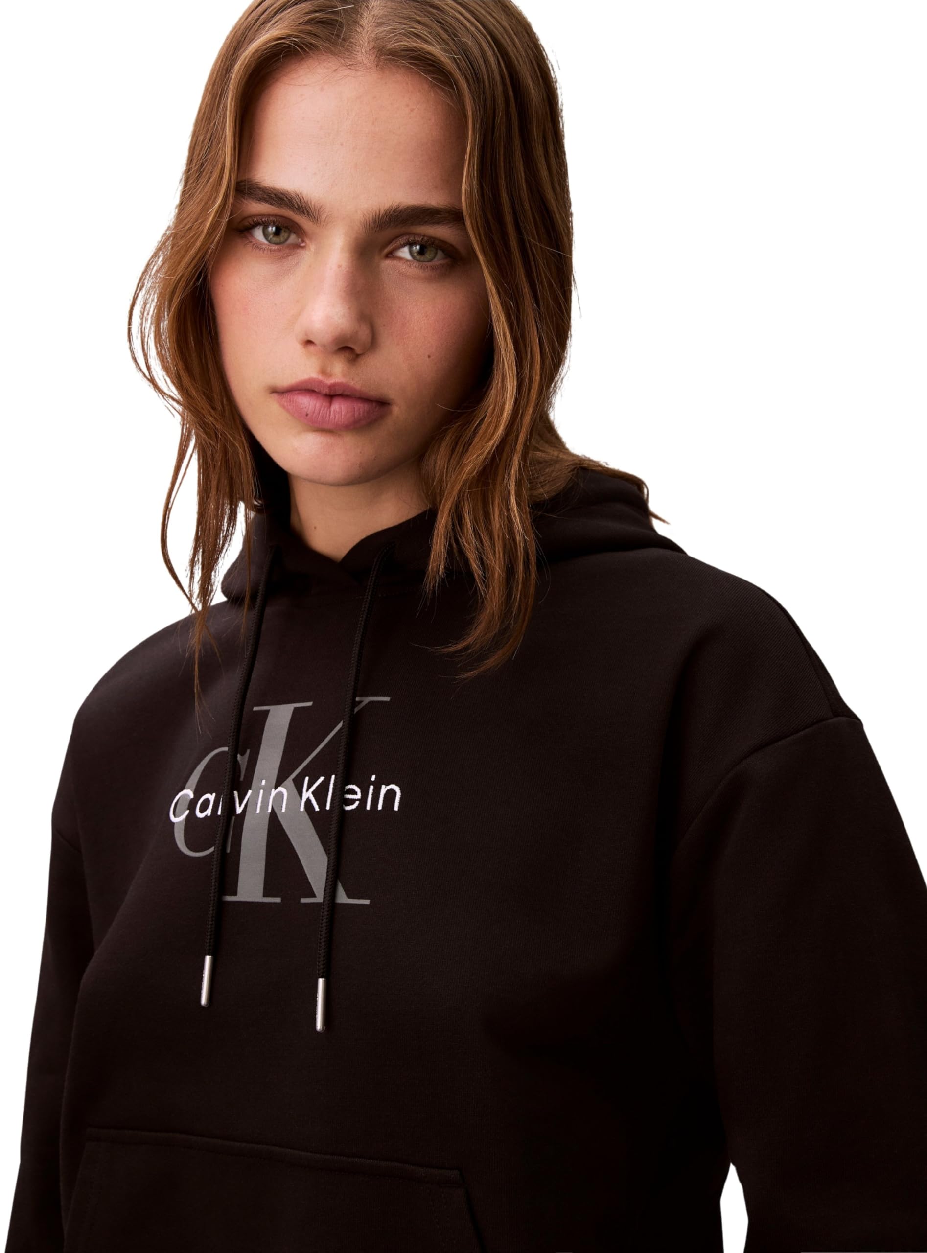 Calvin Klein LS Monologo French Terry Po Hood Lv047e221g Otras Camisas Mujer (Pack de 1)