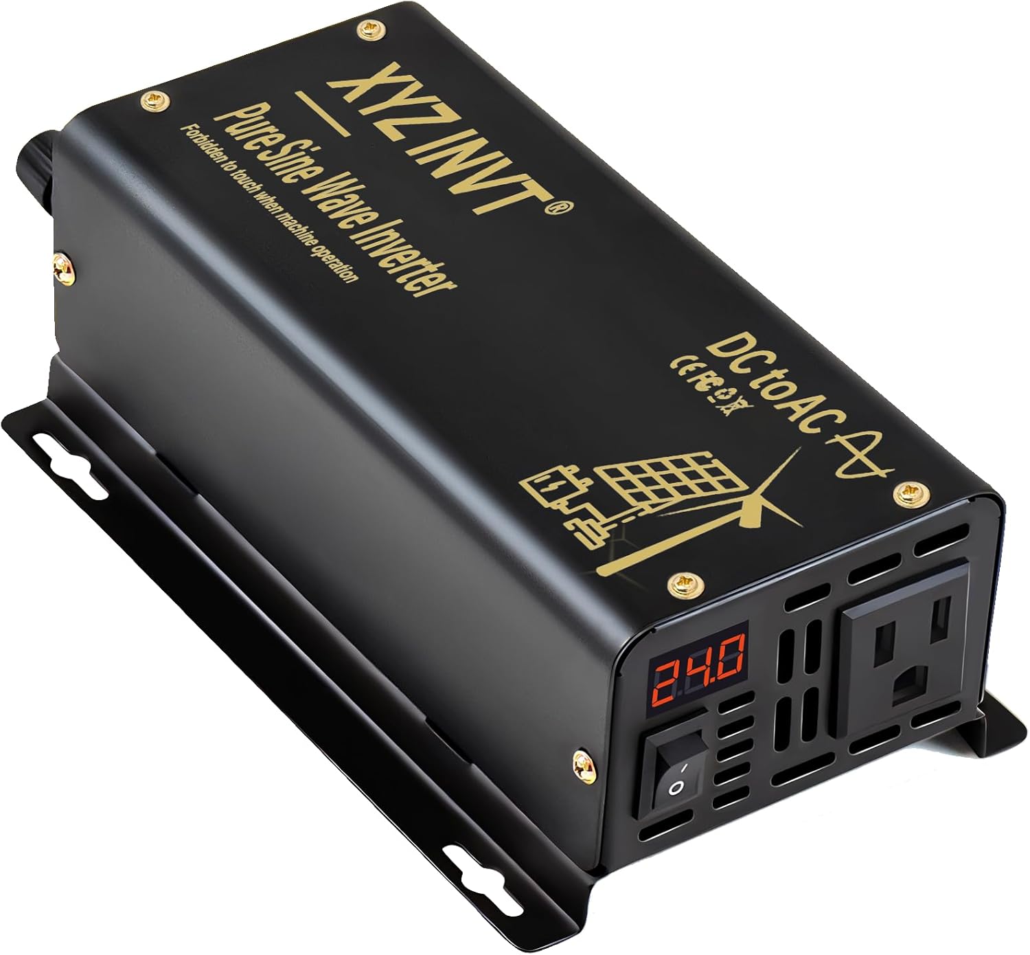 300W Pure Sine Wave Inverter DC 24V to AC 110V 120V Power Converter 600W Peak with LED Display for Most Small Power Appliances