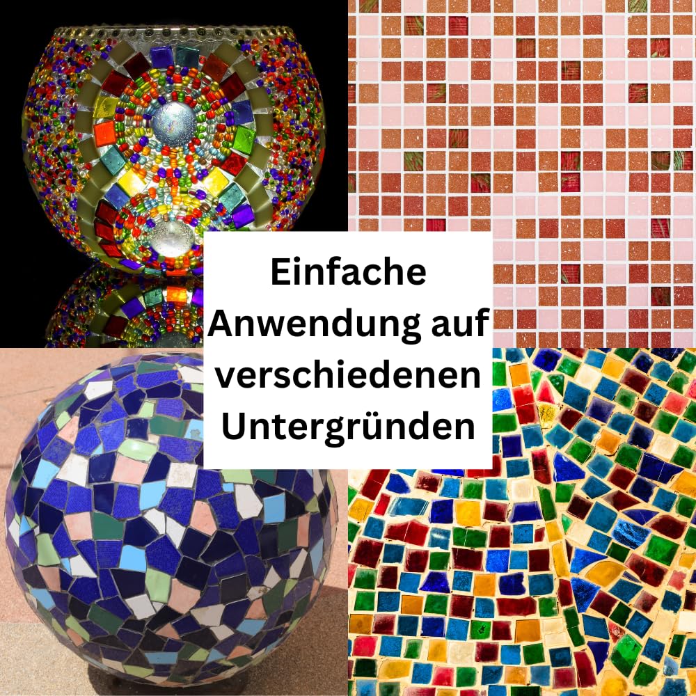 Mosaïque en verre - 1 x 1 cm - Blanc - 900 g | Environ 1350 pièces - 1 x 1 cm - Pour adultes et enfants - Pierres de mosaïque robustes - Pour projets créatifs