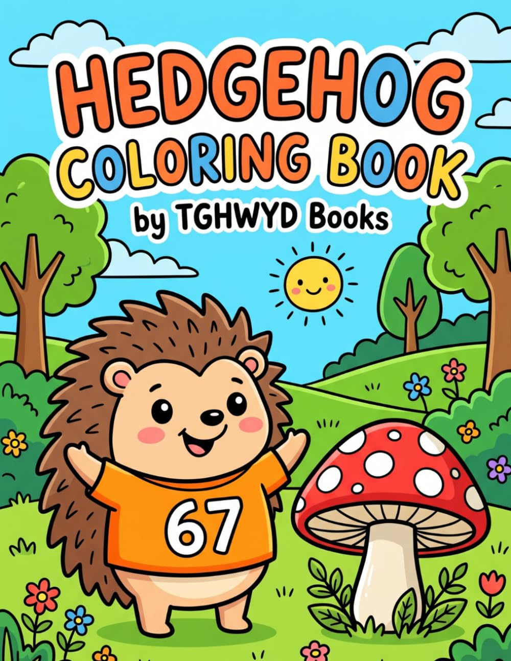 Hedgehog Coloring Book: 30 Cute and Funny Animal Cartoon Coloring Pages for Adult Relaxation