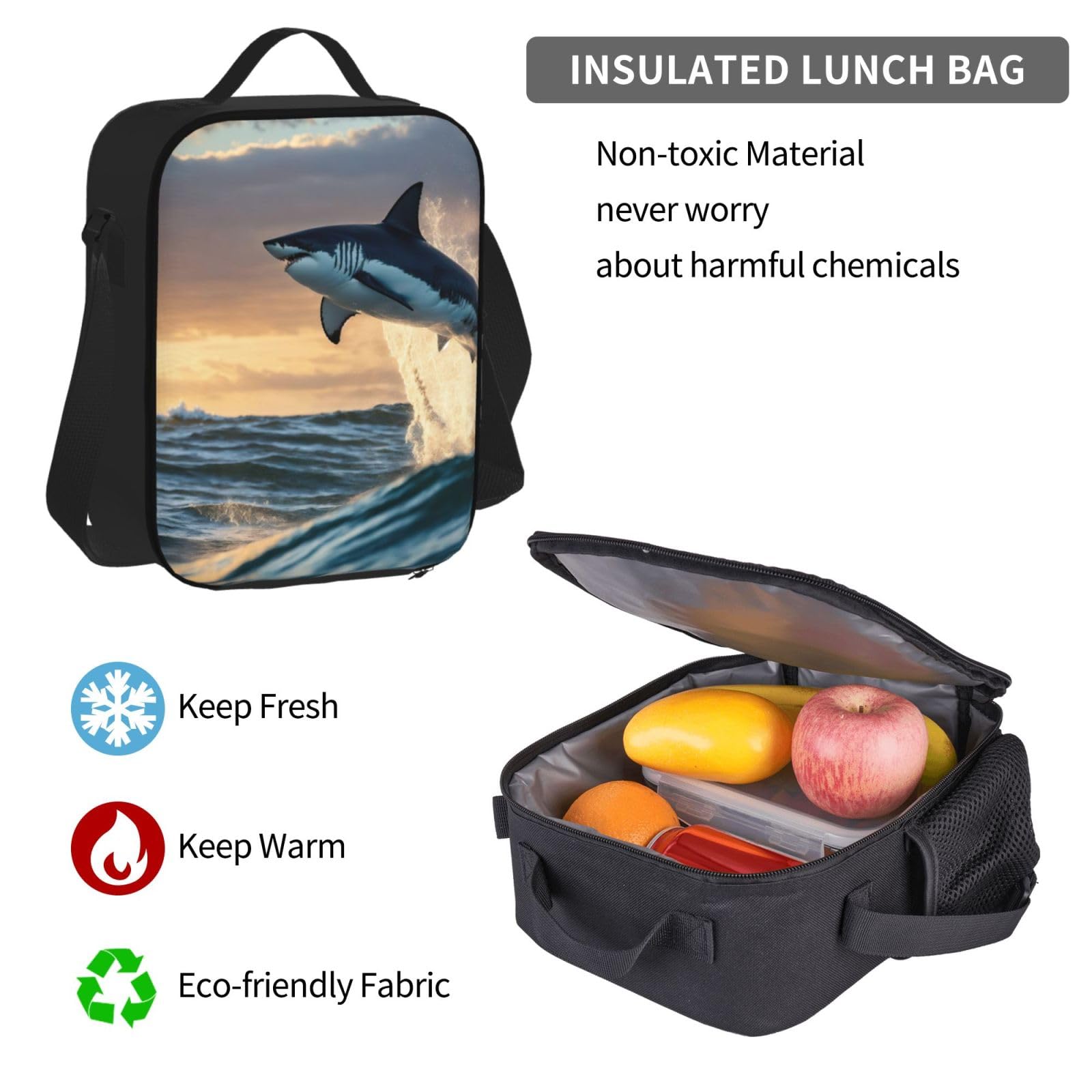 Zaino, borsa portapranzo, astuccio, set da 3 pezzi, per lavoro e