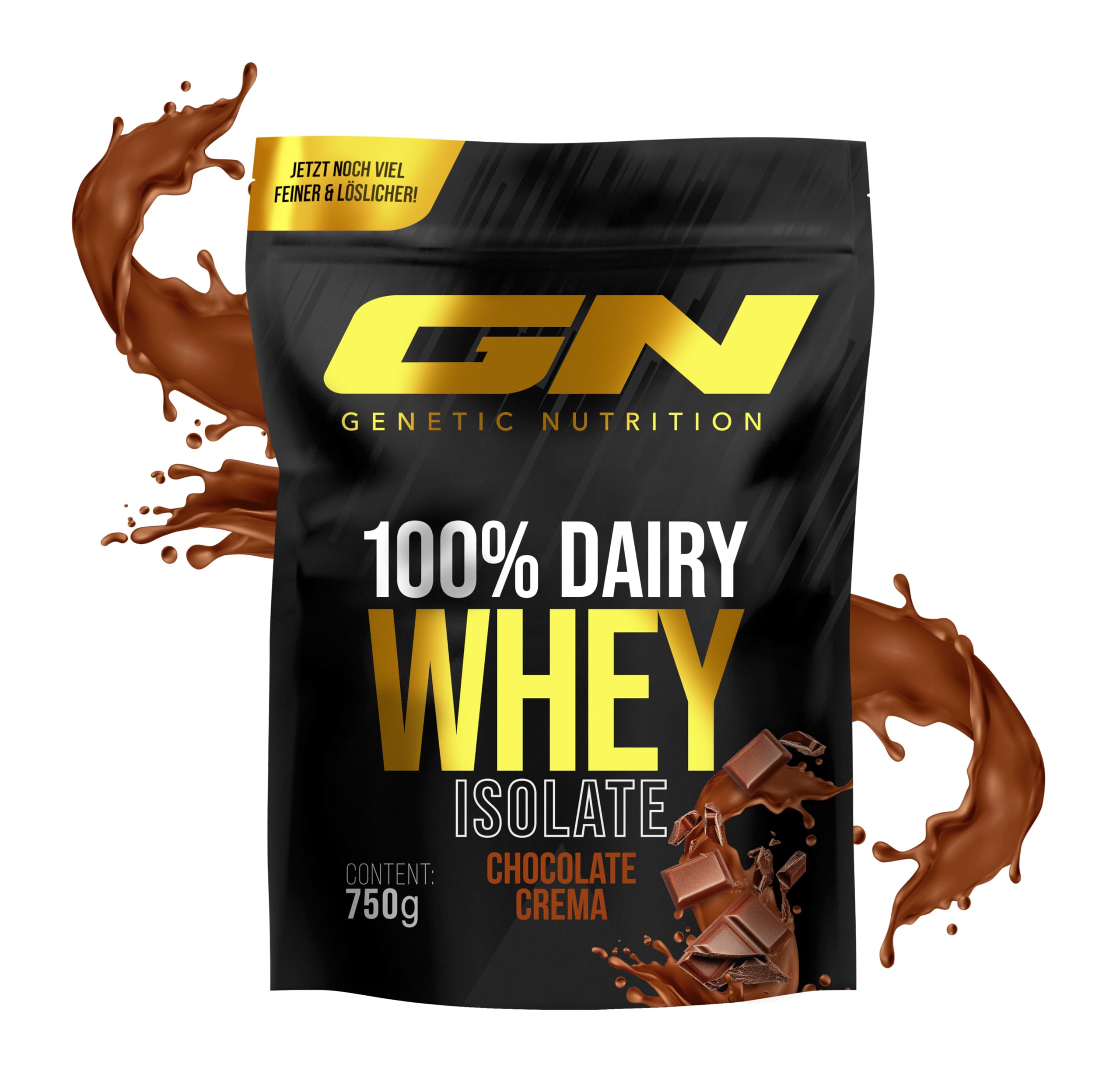 GN Laboratories 100% Dairy Isolate Microfiltered Whey Protein Isolate Protein Protein Shake protéiné Shake protéiné Bodybuilding 750g Crème au chocolat - Chocolat