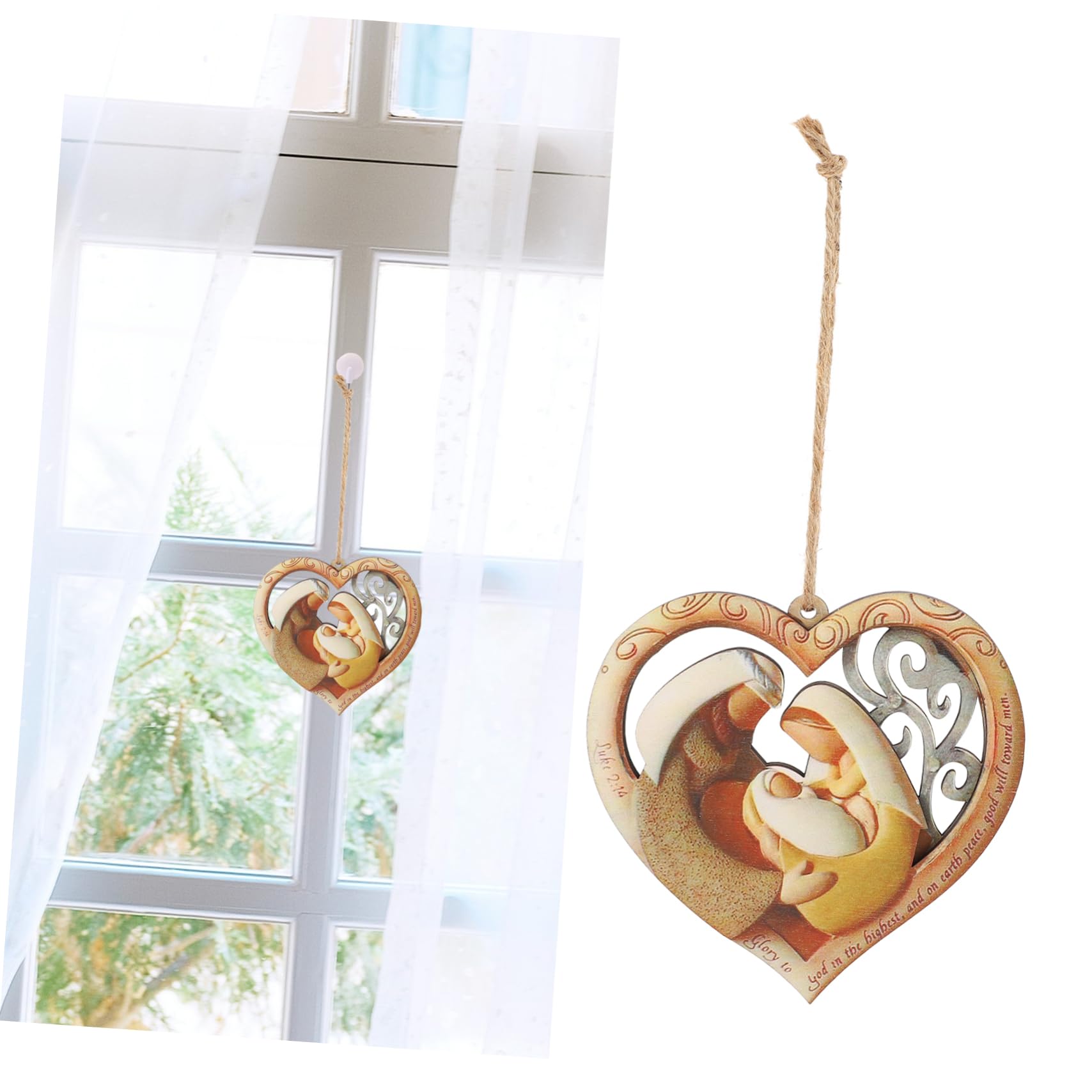 SOIMISS 3piezas Colgante De Madera Diseño De Corazón Amoroso para Decoración De Pared El Hogar Adorno Creativo para Salón y Dormitorio para Familia y
