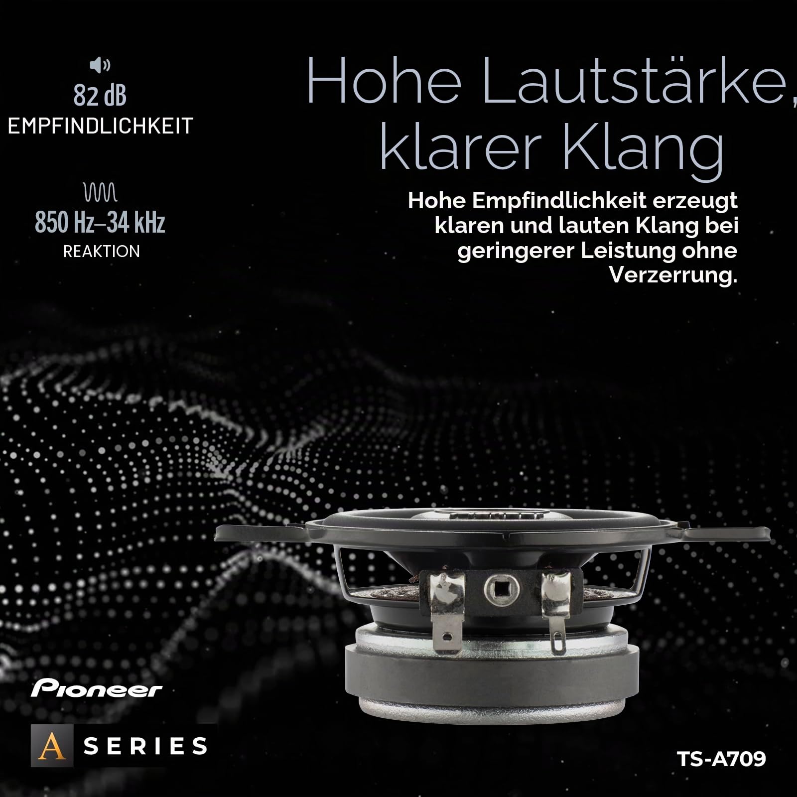 Pioneer TS-A709 A Series 2-3/4" 2-Wege, 450W Max Power, 16mm Hochtöner - Koaxial-Lautsprecher (Paar)