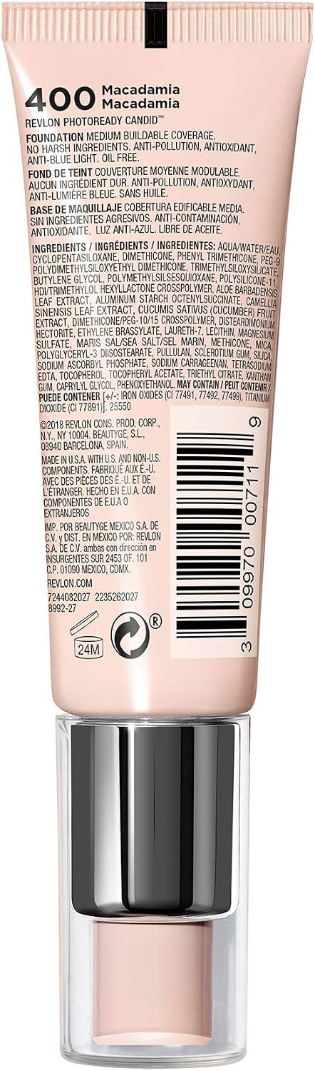 Revlon PhotoReady Candid Natural Finish Foundation, with Anti-Pollution, Antioxidant, Anti-Blue Light Ingredients - Image 3