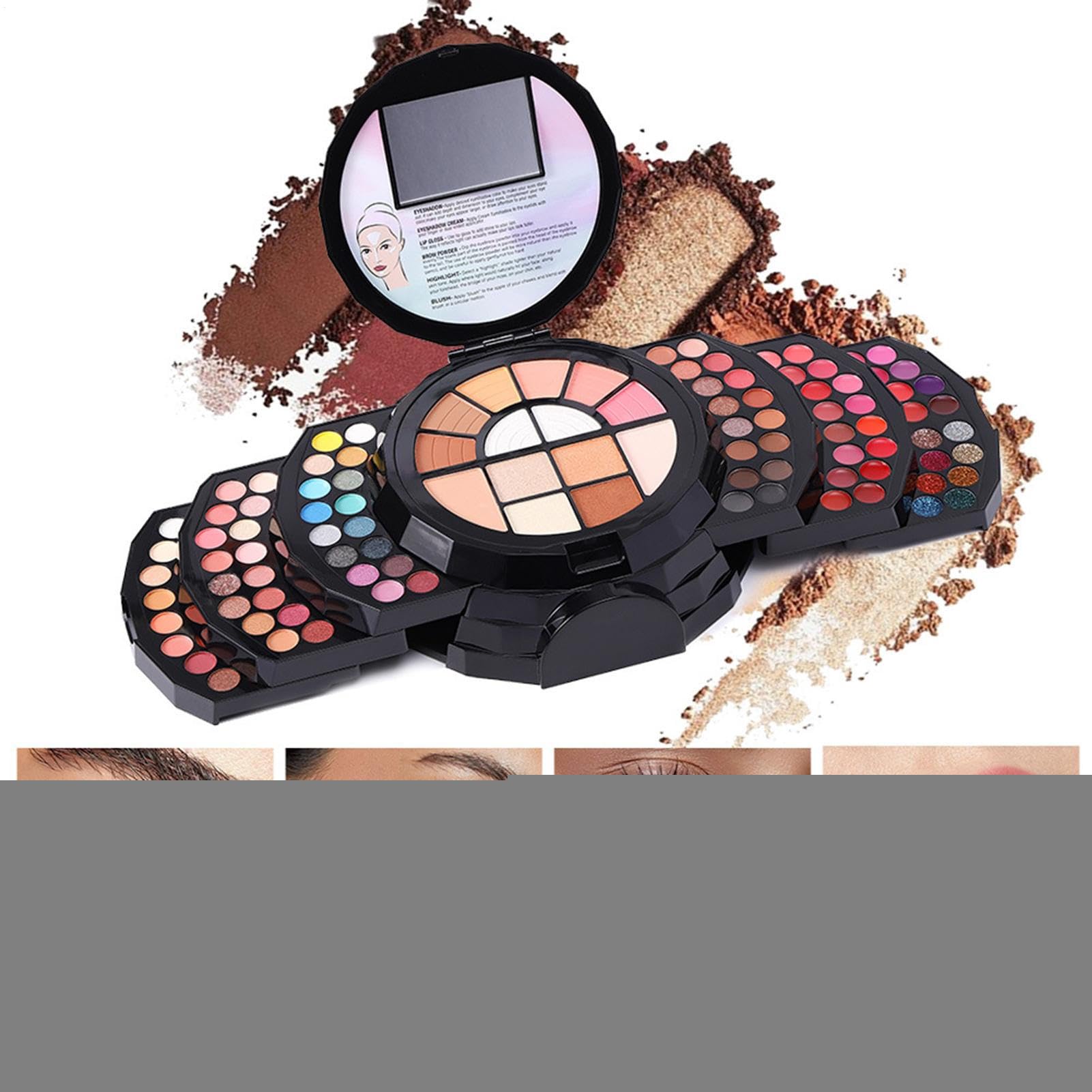 Paleta De Maquillaje De 110 Colores Muy Pigmentada Portátil Con Espejo