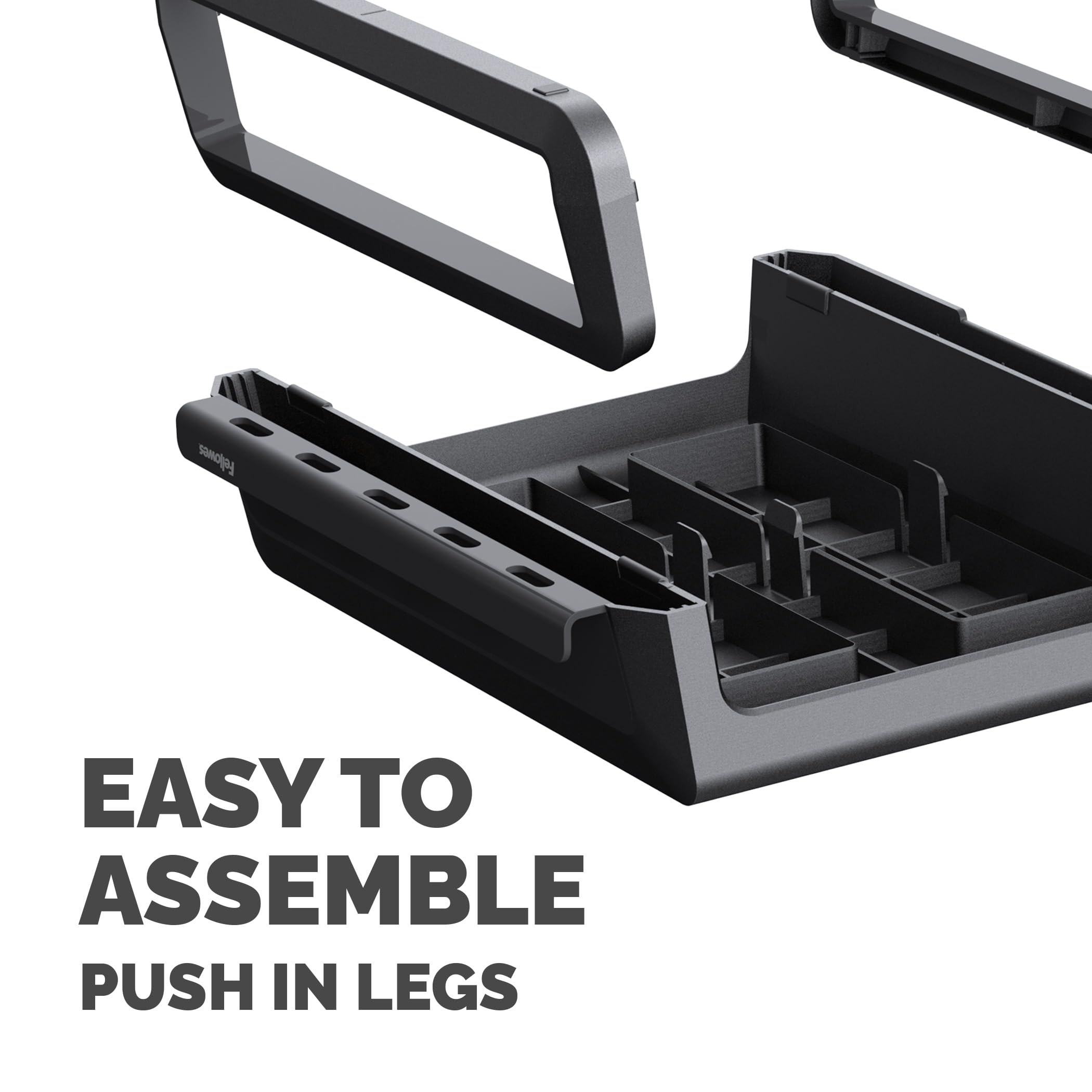 Fellowes Breyta - Soporte ergonómico de Altura Ajustable para Monitor/portátil, Color Negro