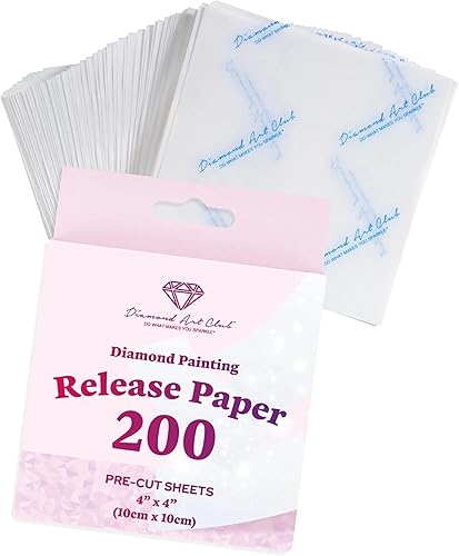 Diamond Art Club Paquete de 200 piezas de papel de liberación de pintura de diamante premium, papel de pintura multiuso, reemplazo de cubierta