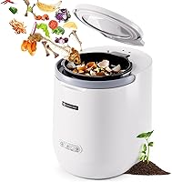 AMZCHEF 4L Electric Kitchen Composter - Odorless Countertop Food Waste to Fertilizer in 4-7 Hours, Quiet Self-Cleaning Indoor Composter